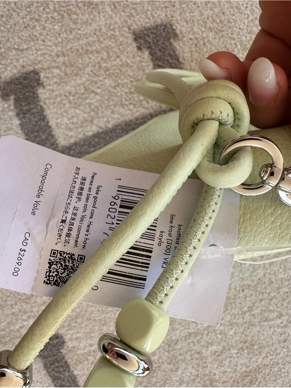 kate spade Pebbled Leather Crossbody Bag in Pale Green